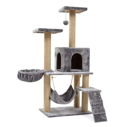 High Quality Large Cat Tree House Tower Modern Style Plush Climbing Frame Wood Scratcher Components Hot Sale Manufacturer Supply