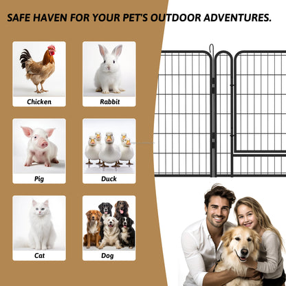Hot-selling Metal Pet Fence Safe Outdoor Portable Foldable for Dogs Cats Rabbits Chickens All Sizes Backyard Travel Camping