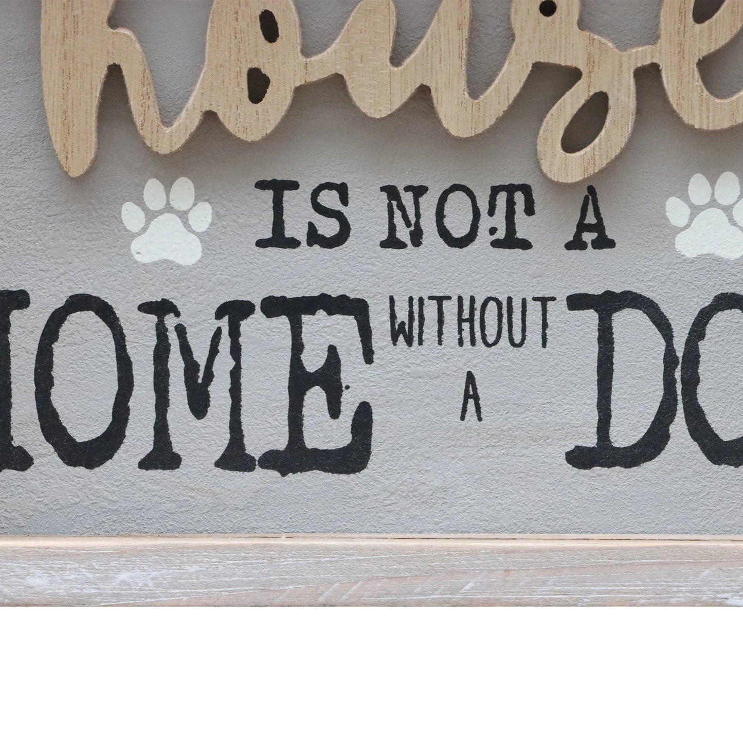 Parisloft A House is Not A Home Without A Dog Wooden Dog Signs for Dog LoversRustic Wood Pet Sign Plaque 9.5x1.5x7''