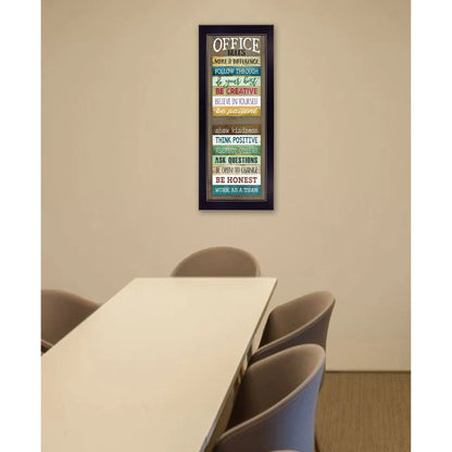 HMS Office Rules Wall Art 6 Black Framed Prints