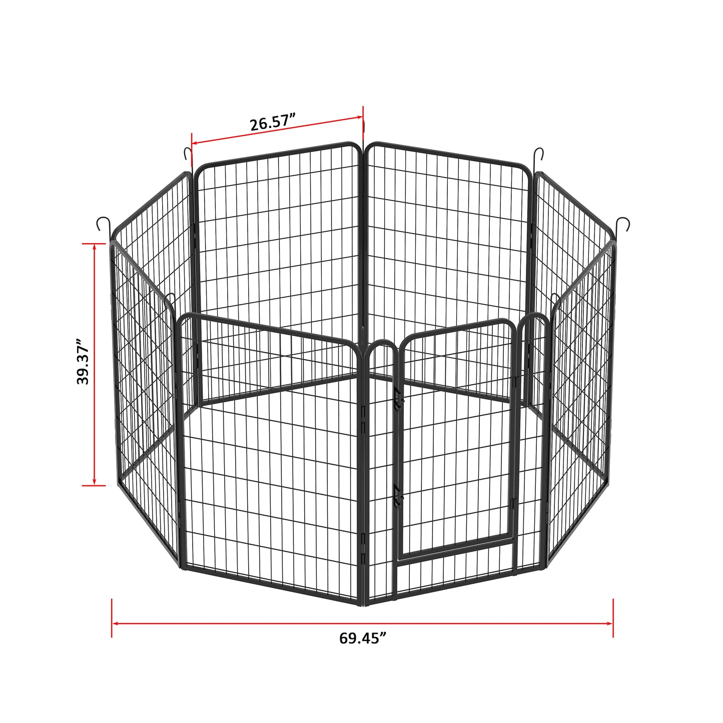 40 Inch 8 Panels Metal Dog Playpen with Door Dog Fence Pet Exercise Pen Easy Assemble Indoor Outdoor