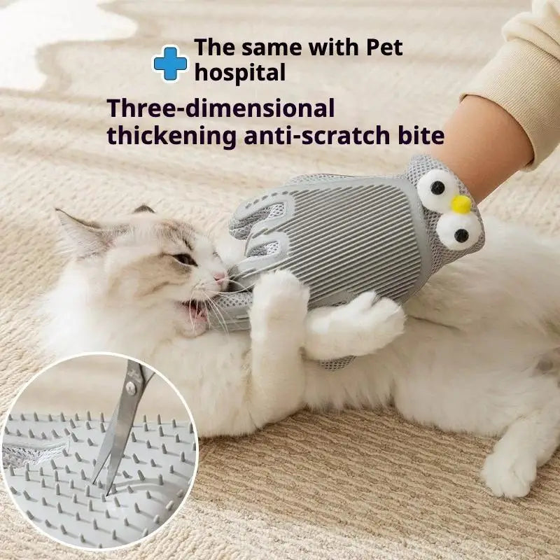 Customizable 2-in-1 Pet Grooming Glove High Efficiency Cat and Dog Hair Removal Massage Brush Dual Side Cleaning Made in China