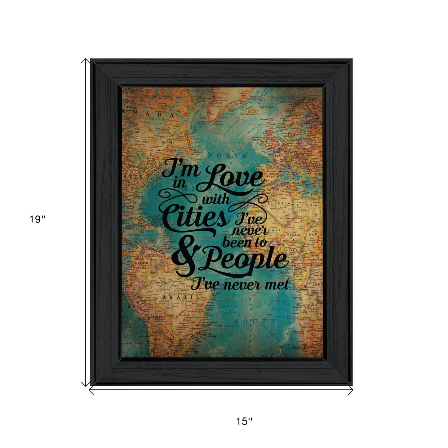 HMS Wall Art-Cities and People Black Framed Print for Home Decor