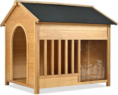 Weatherproof Sunproof Outdoor Wood Dog House Yard Garden Pet Habitat Nest  Durable Style Spacious Eco Friendly Material