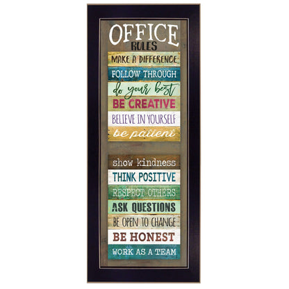 HMS Office Rules Wall Art 6 Black Framed Prints