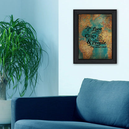 HMS Wall Art-Cities and People Black Framed Print for Home Decor
