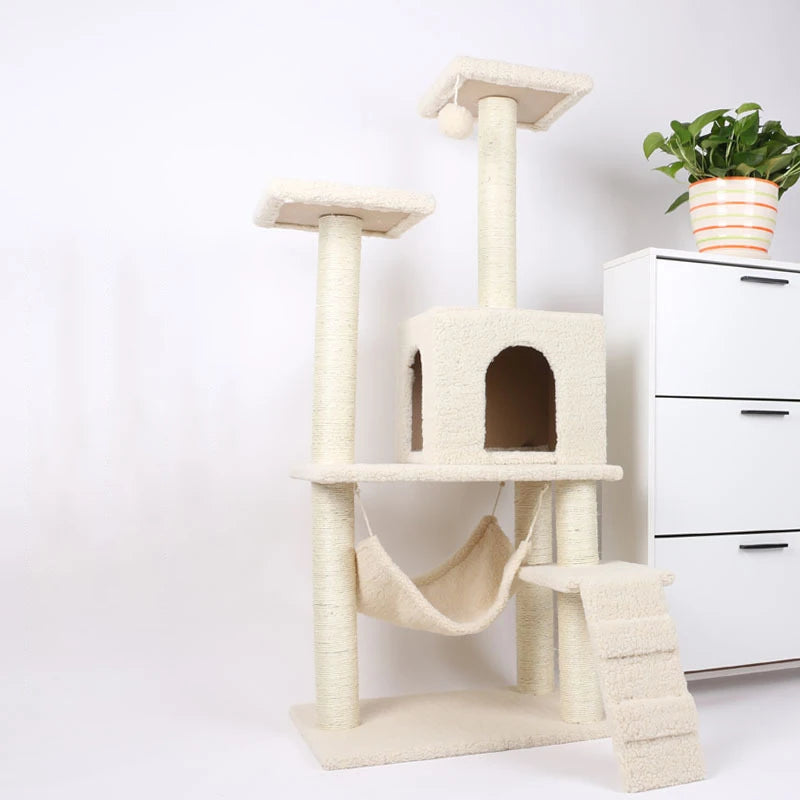 Hot Selling High Quality Manufacturer Cat Tree Toy Modern Interactive Toy Pet Cat Scratching Apartment Funny Custom Size