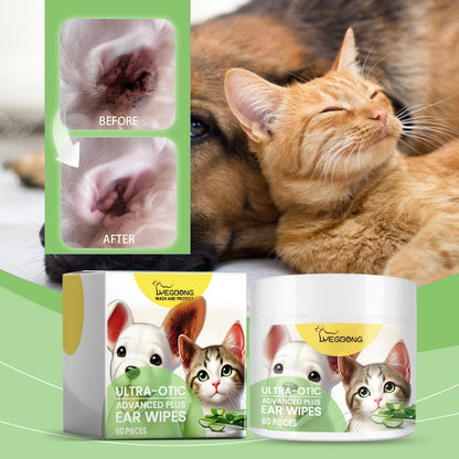Wholesale OEM 60 Pcs Pack Pet Cleaning Cotton Pads Dogs and Cats Otic Cleanser to Stop Ear Itching and Infection