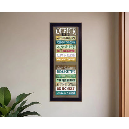 HMS Office Rules Wall Art 6 Black Framed Prints