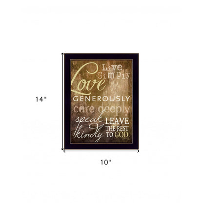 HMS Live Simply 1 Wall Art Black Framed Print