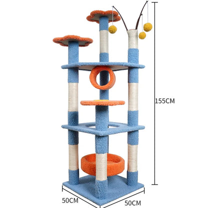Customizable Luxury Multi-Layer Plush Nest Net Cat Climbing Rack Modern Style Universal Large Cat Tree