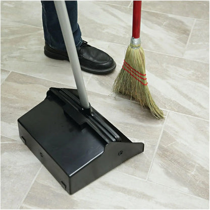 Boardwalk 39" Red Bamboo Lobby Broom with Metal and PET Bristles Plastic Broom Handle Overall Length 120cm