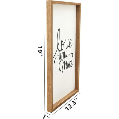 Parisloft Love You More Wooden Wall Sign 12.3x19'' Rustic Farmhouse Decor Wedding Home Decoration