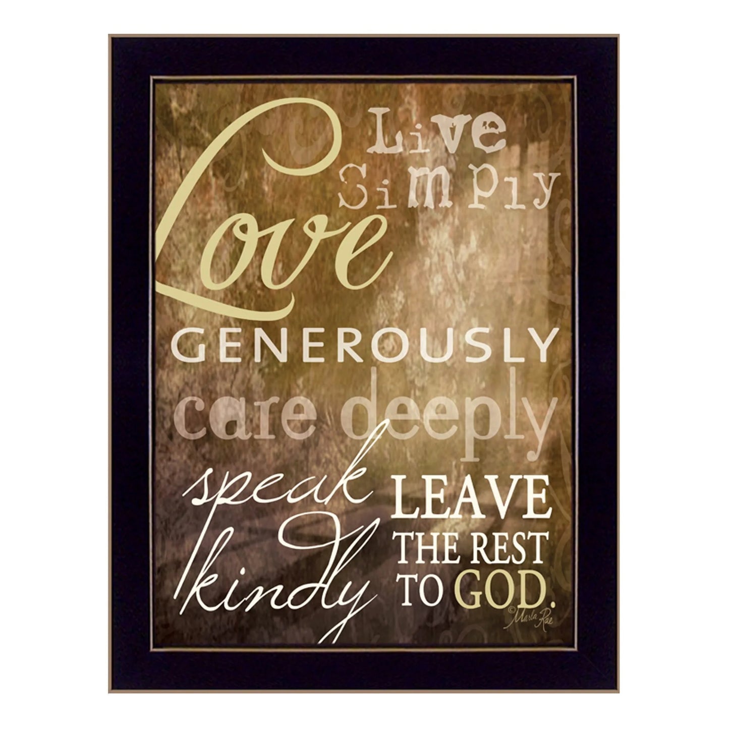 HMS Live Simply 1 Wall Art Black Framed Print