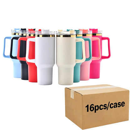 Us in Stock 40 OZ Colorful Rainbow Plated Double Wall Home Use Usa 40 OZ Tumblers for Home Office Outdoor Daily Use