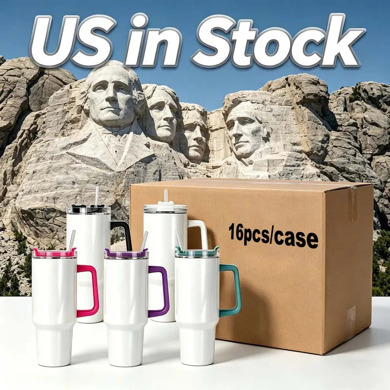 Us in Stock 40 OZ Colorful Rainbow Plated Double Wall Home Use Usa 40 OZ Tumblers for Home Office Outdoor Daily Use