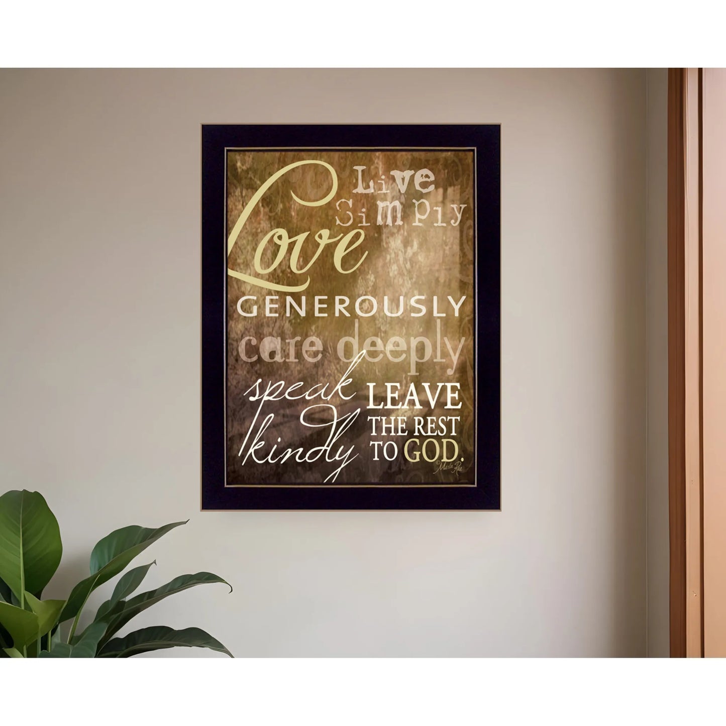 HMS Live Simply 1 Wall Art Black Framed Print
