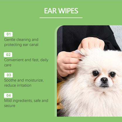 Wholesale OEM 60 Pcs Pack Pet Cleaning Cotton Pads Dogs and Cats Otic Cleanser to Stop Ear Itching and Infection