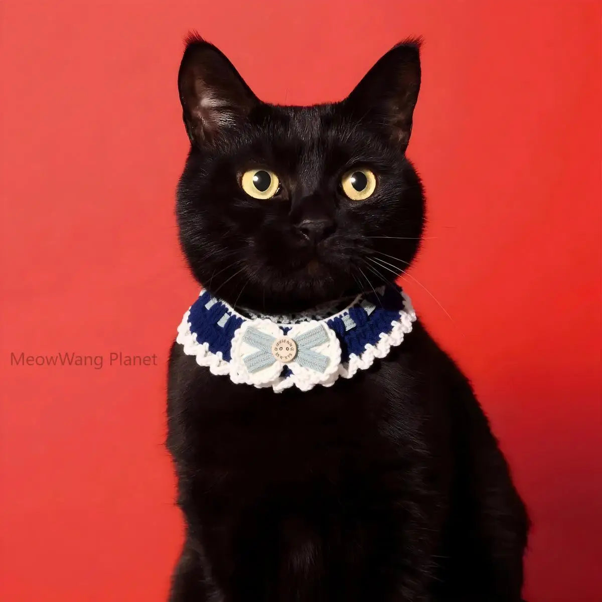 Hand-Knitted Crochet Woolen Pet Bib Scarf Collar for Small Dogs & Cats Made in China