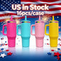 Us in Stock 40 OZ Colorful Rainbow Plated Double Wall Home Use Usa 40 OZ Tumblers for Home Office Outdoor Daily Use