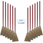 Boardwalk 39" Red Bamboo Lobby Broom with Metal and PET Bristles Plastic Broom Handle Overall Length 120cm