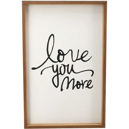 Parisloft Love You More Wooden Wall Sign 12.3x19'' Rustic Farmhouse Decor Wedding Home Decoration