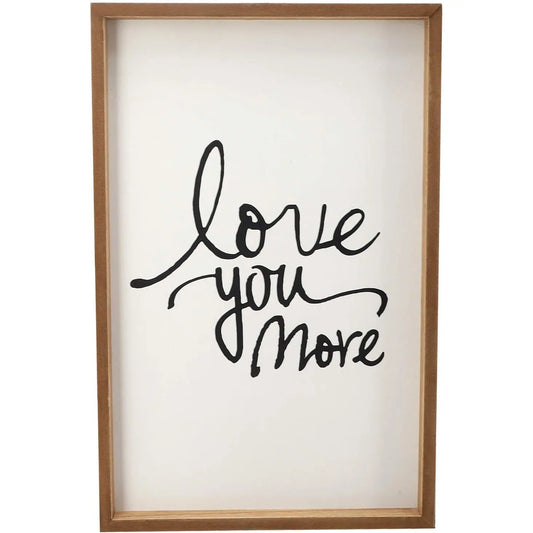 Parisloft Love You More Wooden Wall Sign 12.3x19'' Rustic Farmhouse Decor Wedding Home Decoration