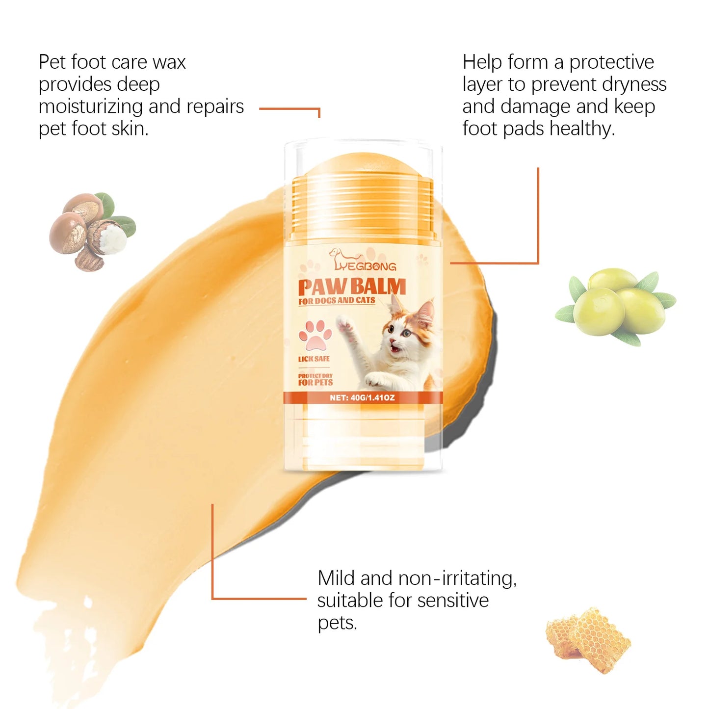 Pet Claw Care Stick Pet Foot Moisturizing Care Anti Drying Crack Softening Foot Care Cream