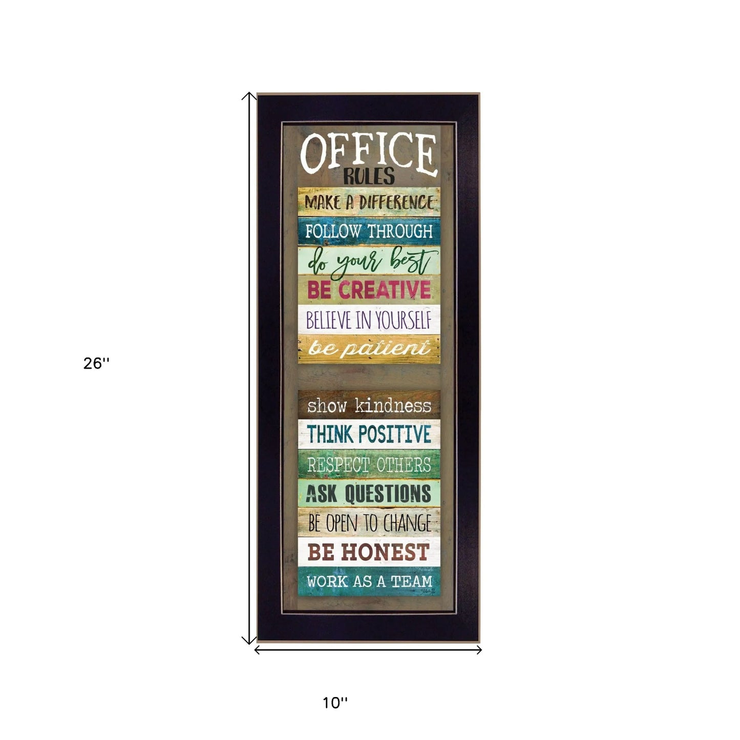 HMS Office Rules Wall Art 6 Black Framed Prints