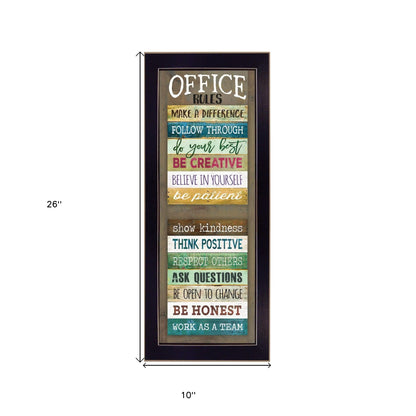 HMS Office Rules Wall Art 6 Black Framed Prints