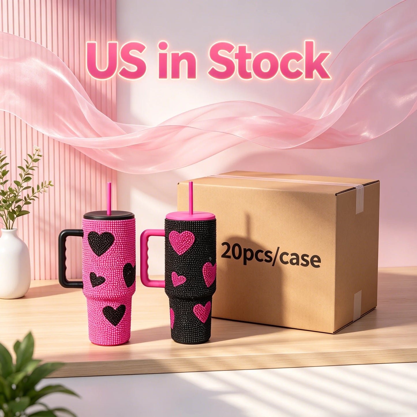 Us in Stock 40 OZ Colorful Rainbow Plated Double Wall Home Use Usa 40 OZ Tumblers for Home Office Outdoor Daily Use