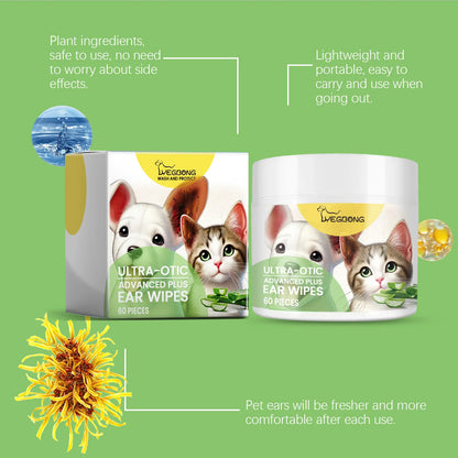 Wholesale OEM 60 Pcs Pack Pet Cleaning Cotton Pads Dogs and Cats Otic Cleanser to Stop Ear Itching and Infection