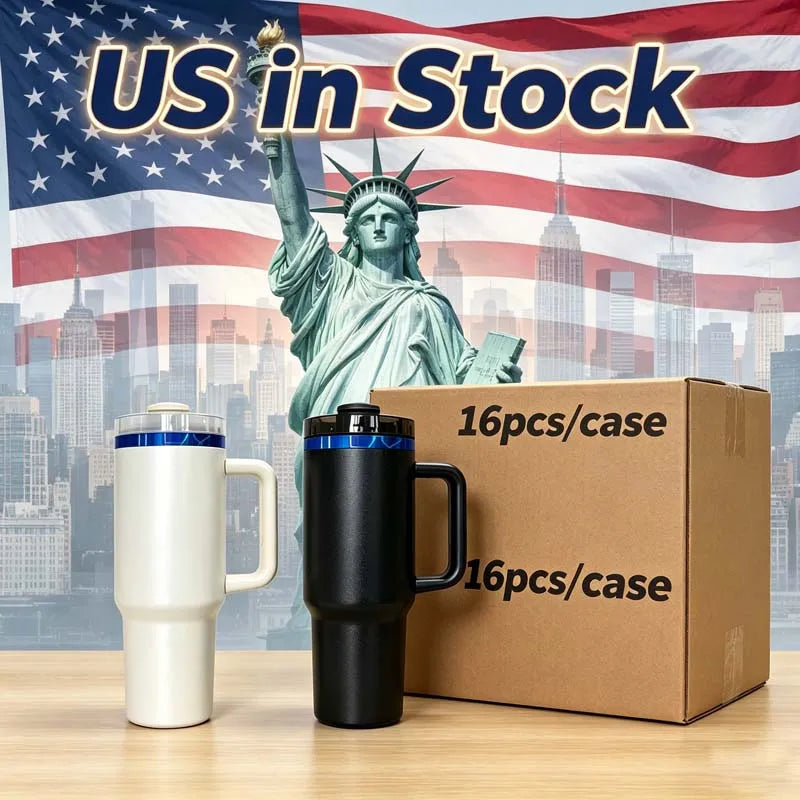 Us in Stock 40 OZ Colorful Rainbow Plated Double Wall Home Use Usa 40 OZ Tumblers for Home Office Outdoor Daily Use