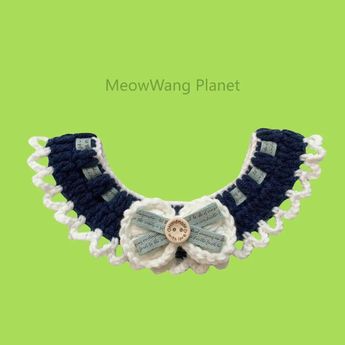 Hand-Knitted Crochet Woolen Pet Bib Scarf Collar for Small Dogs & Cats Made in China