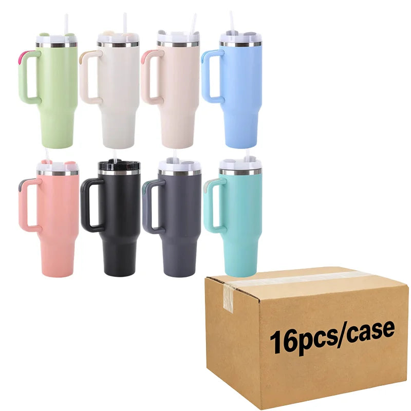 Us in Stock 40 OZ Colorful Rainbow Plated Double Wall Home Use Usa 40 OZ Tumblers for Home Office Outdoor Daily Use