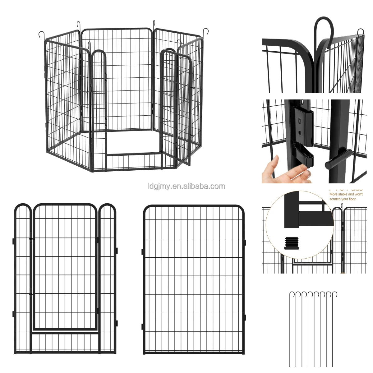 Hot-selling Metal Pet Fence Safe Outdoor Portable Foldable for Dogs Cats Rabbits Chickens All Sizes Backyard Travel Camping