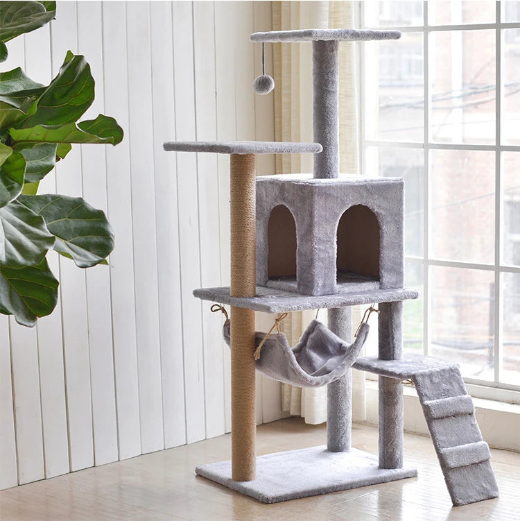 Hot Selling High Quality Manufacturer Cat Tree Toy Modern Interactive Toy Pet Cat Scratching Apartment Funny Custom Size