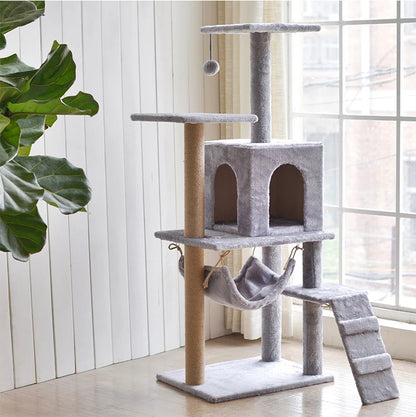 Hot Selling High Quality Manufacturer Cat Tree Toy Modern Interactive Toy Pet Cat Scratching Apartment Funny Custom Size