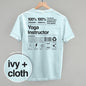 Yoga Instructor Nutrition Facts (Back Print)
