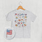 Patriotic Retro Doodles (Kids Back Print)