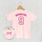 Birthday Girl Varsity #9 (Kids Back Print)