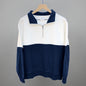 Navy/Cloud Dancer Colorblock Quarter Zip Pullover