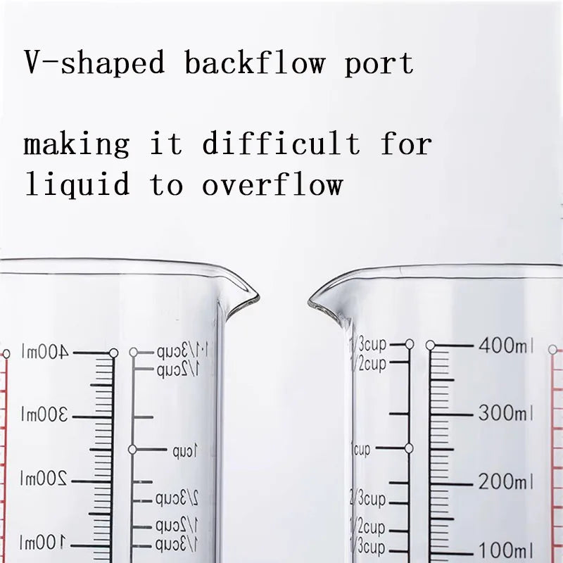 Heat-resistant Glass Measuring Cup With Wood Lid V-shaped Spout Laboratory Beaker Kitchen Baking Milk Coffee Measuring Mug