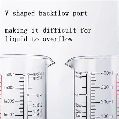 Heat-resistant Glass Measuring Cup With Wood Lid V-shaped Spout Laboratory Beaker Kitchen Baking Milk Coffee Measuring Mug