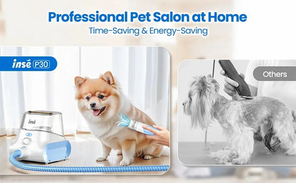 INSE P30 Dog Grooming Vacuum Ultra-Low Noise Pet Grooming Kits with 4.5L Large Capacity Dust Box Pet Clipper for Pet Hair Clean