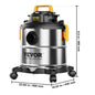 SucceBuy Stainless Steel Wet Dry Shop Vacuum Wet  Dry Vac Powerful Suction  Small Shop Vac Perfect for Carpet Debris  Pet  Hair