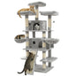 FOOWIN 173cm 68in Large Multi Level Cat Tree Tower Indoor Activity Center 2 Condos 3 Plush Perches Scratching Post Kitten Pet