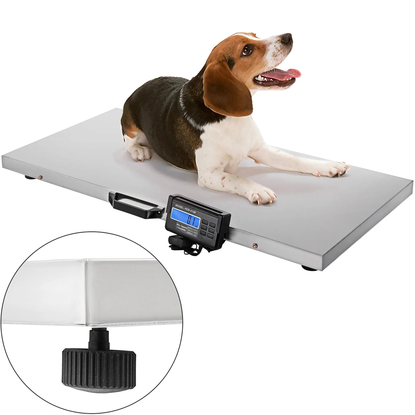 SucceBuy 880/1100Lbs Digital Livestock Scale Large Pet Vet Scale Stainless Steel Platform Elect Ronic Postal Shipping Scale