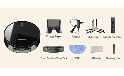 Robot Vacuum Cleaner Combo and Mop 6000PA Strong Suction  Robotic App& Remote Control Self-Charging Smart Mapping for Pet Hair