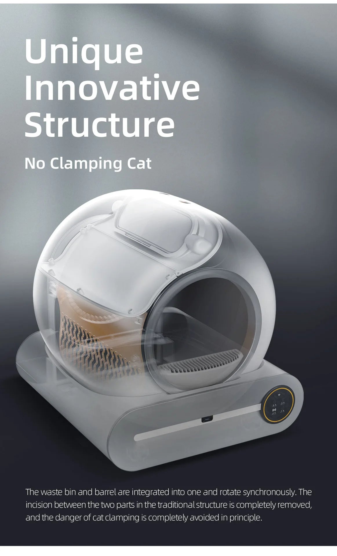 Tonepie Automatic Smart Cat Litter Box Self Cleaning 65L App Control Pet Cats Toilet Litter Tray Ionic Deodorizer Arenero Gato